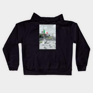 Piazza Venezia in Roma, Italy with colors red, white and green Kids Hoodie